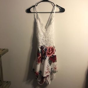 Lace top romper